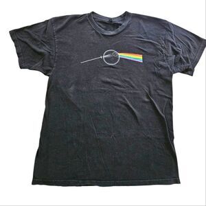 Dark Side of... That's NO MOON! Pink Floyd Star Wars Black Graphic T-Shirt XL